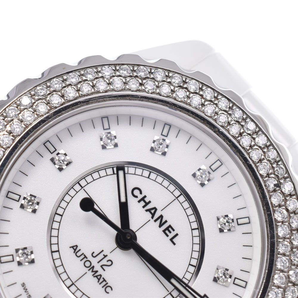 シャネル CHANEL H1629 J12 ホワイトセラミック ダイヤモンド デイト