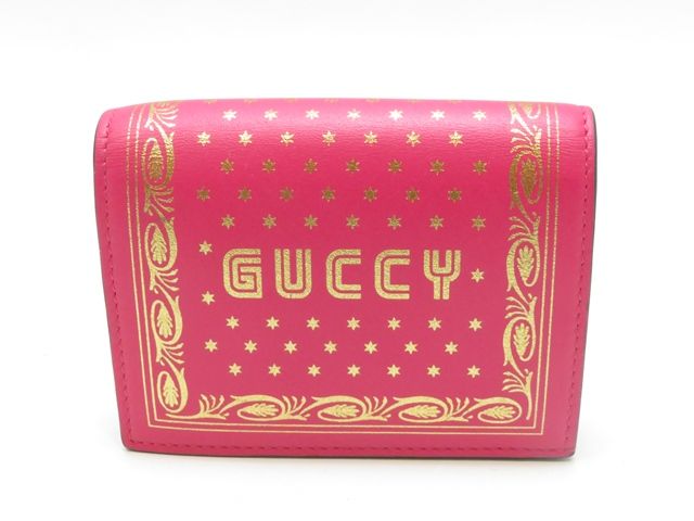 GUCCI グッチ GUCCY二つ折財布 ピンク 524965 レディース【中古】430