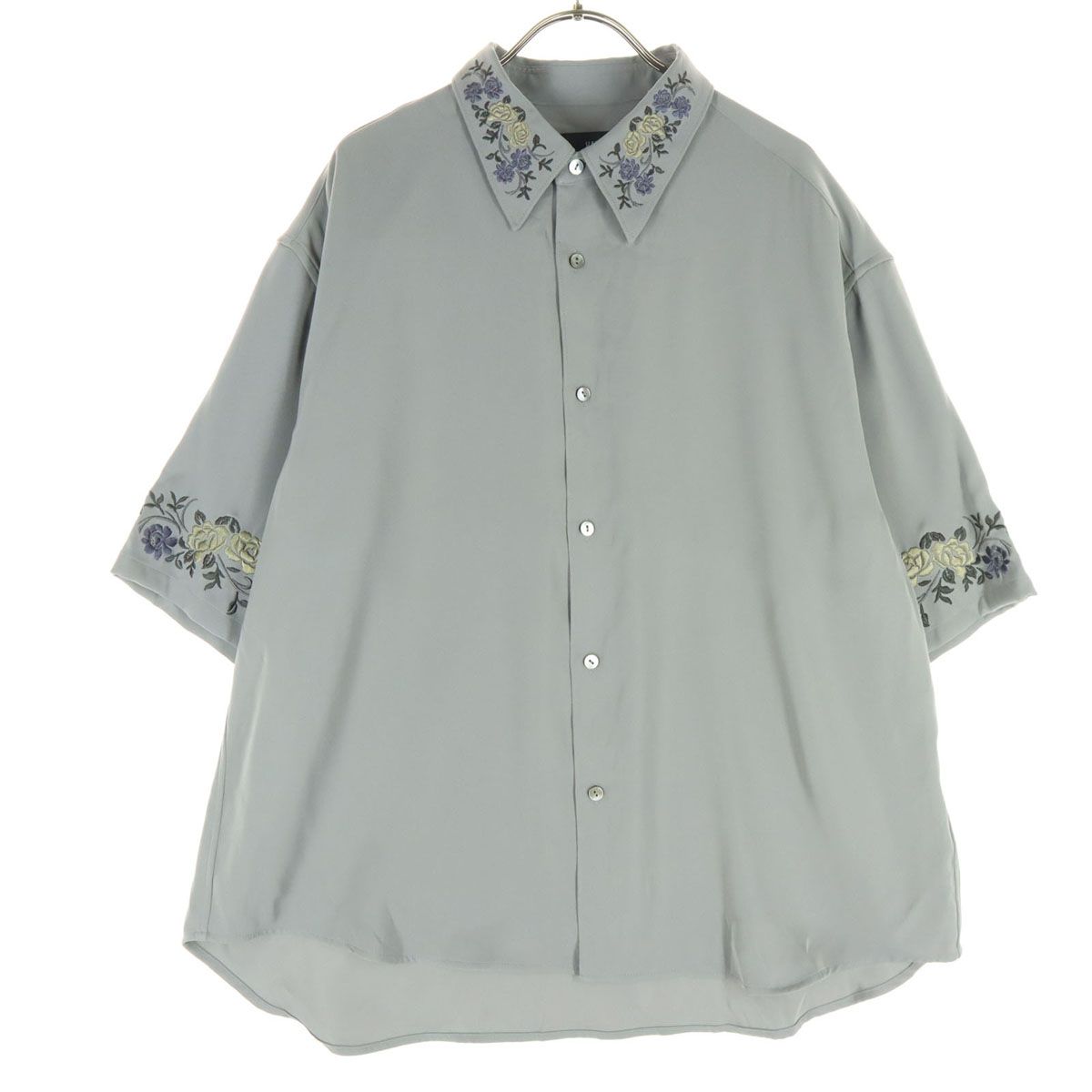 hare(シャツ)半袖 HARE トロミシシュウシャツ 半袖 白 ホワイト 公式 
