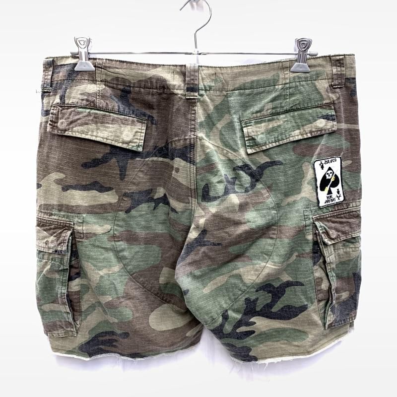 Mlvince CAMO CARGO SHORTS XL 迷彩 中古】MLVINCE CAMO CARGO SHORTS サイズXL ウッドランドカモ