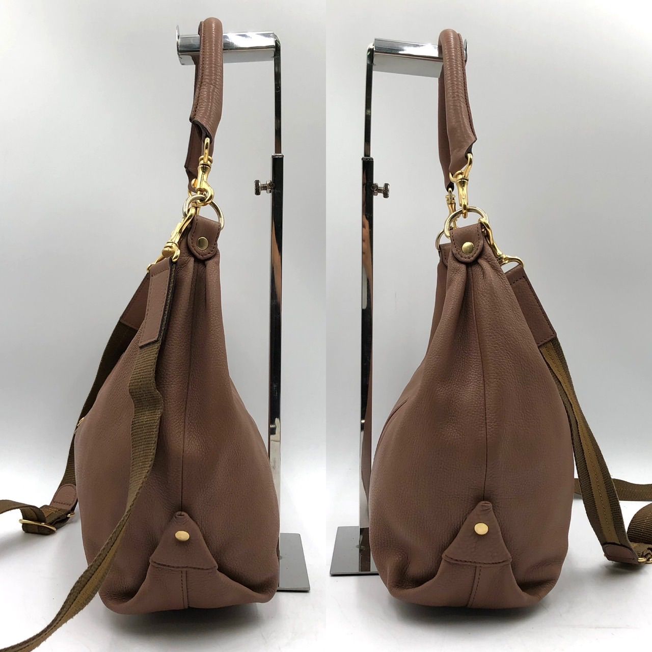 アタオ ATAO 2way ショルダーバッグ ハンドバッグ レザー 本革 茶 モカ