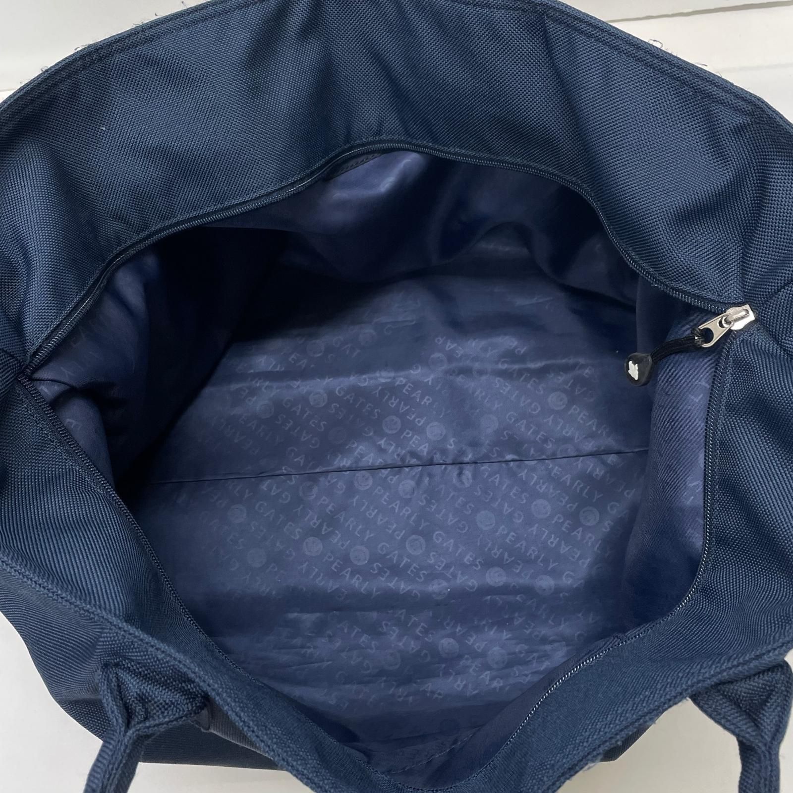 中古 パーリーゲイツ PEARLY GATES トート型ボストンバッグ ネイビー 