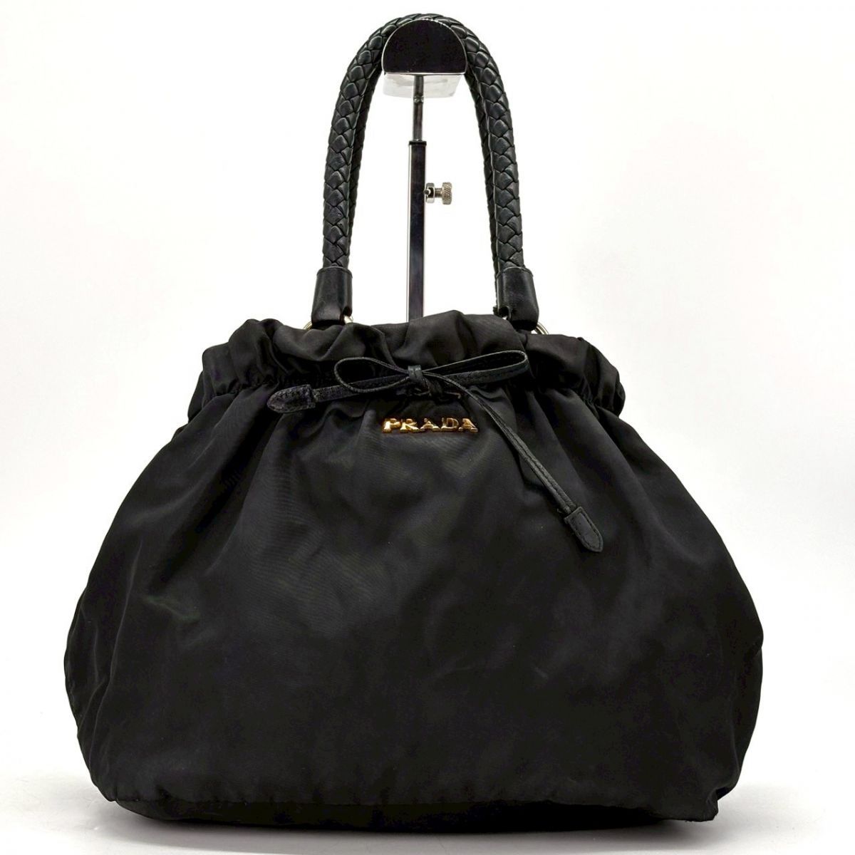 しなやかに包み込む】 PRADA リボンハンドバッグ 2WAY ショルダー