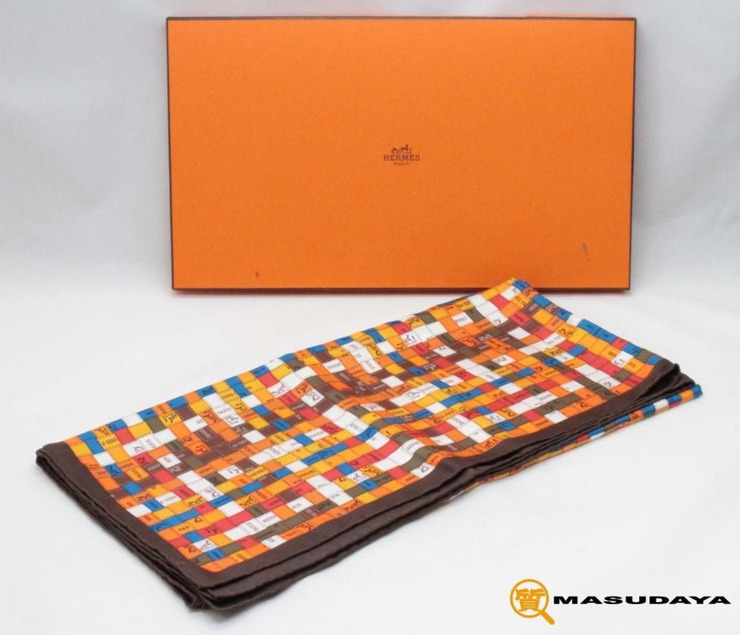 エルメス ボルデュックチェック リボン柄 カレ90【超美品】 - メルカリ
