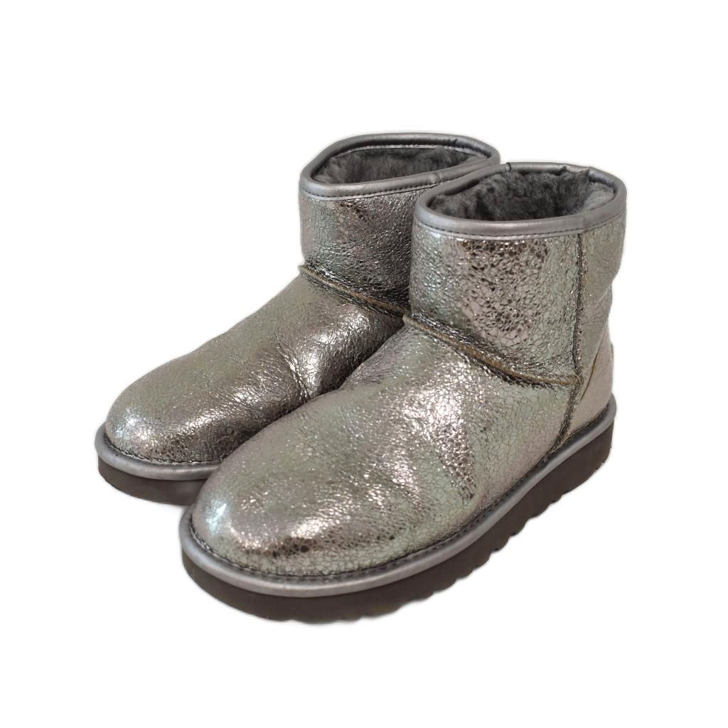 アグ オーストラリア UGG australia Classic Mini Metallic Sparkle ブーツ メタリック 23cm 銀色 シルバーカラー 1125234 ■GY74