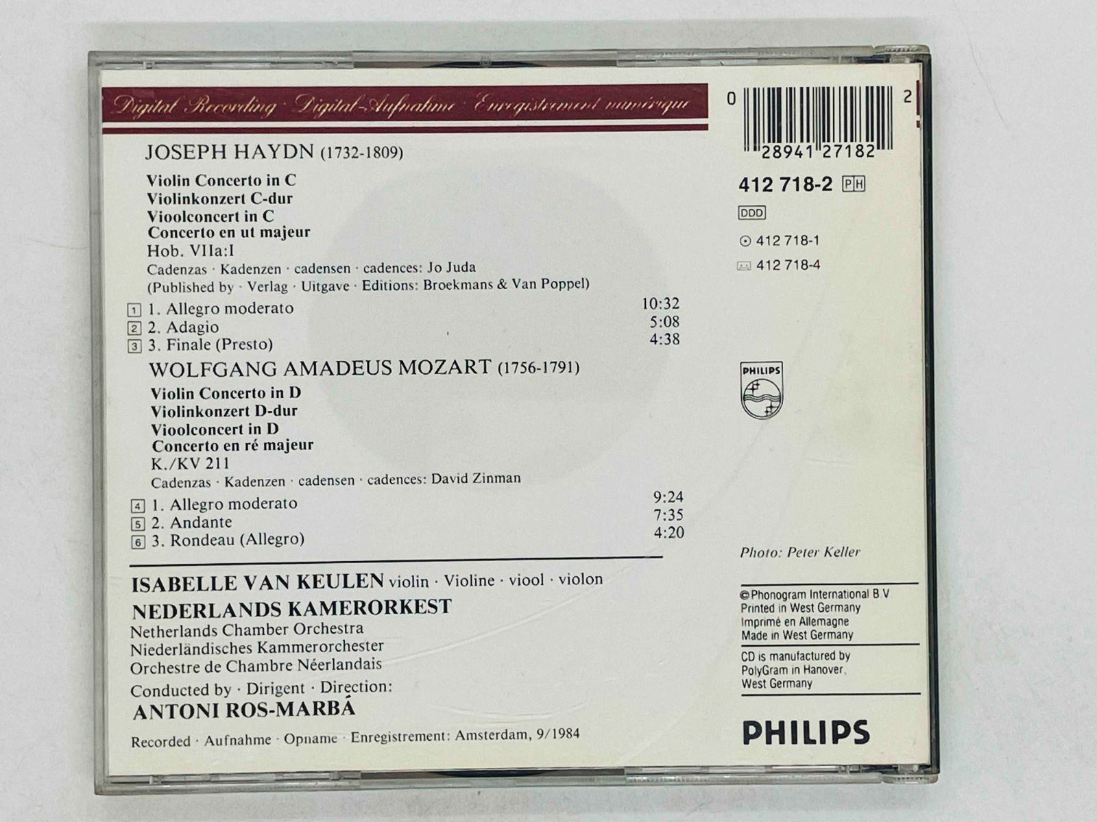 CD 西独盤 イザベル・ファン・クーレン ハイドン＆モーツァルト