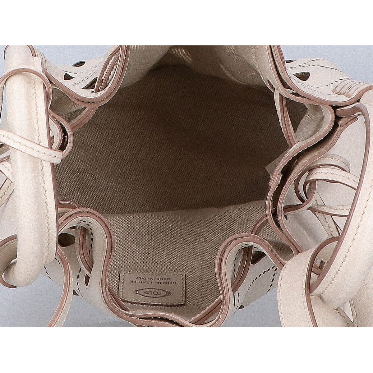 TOD'S トッズ レザー カットワーク 2WAYショルダーバケットバッグ