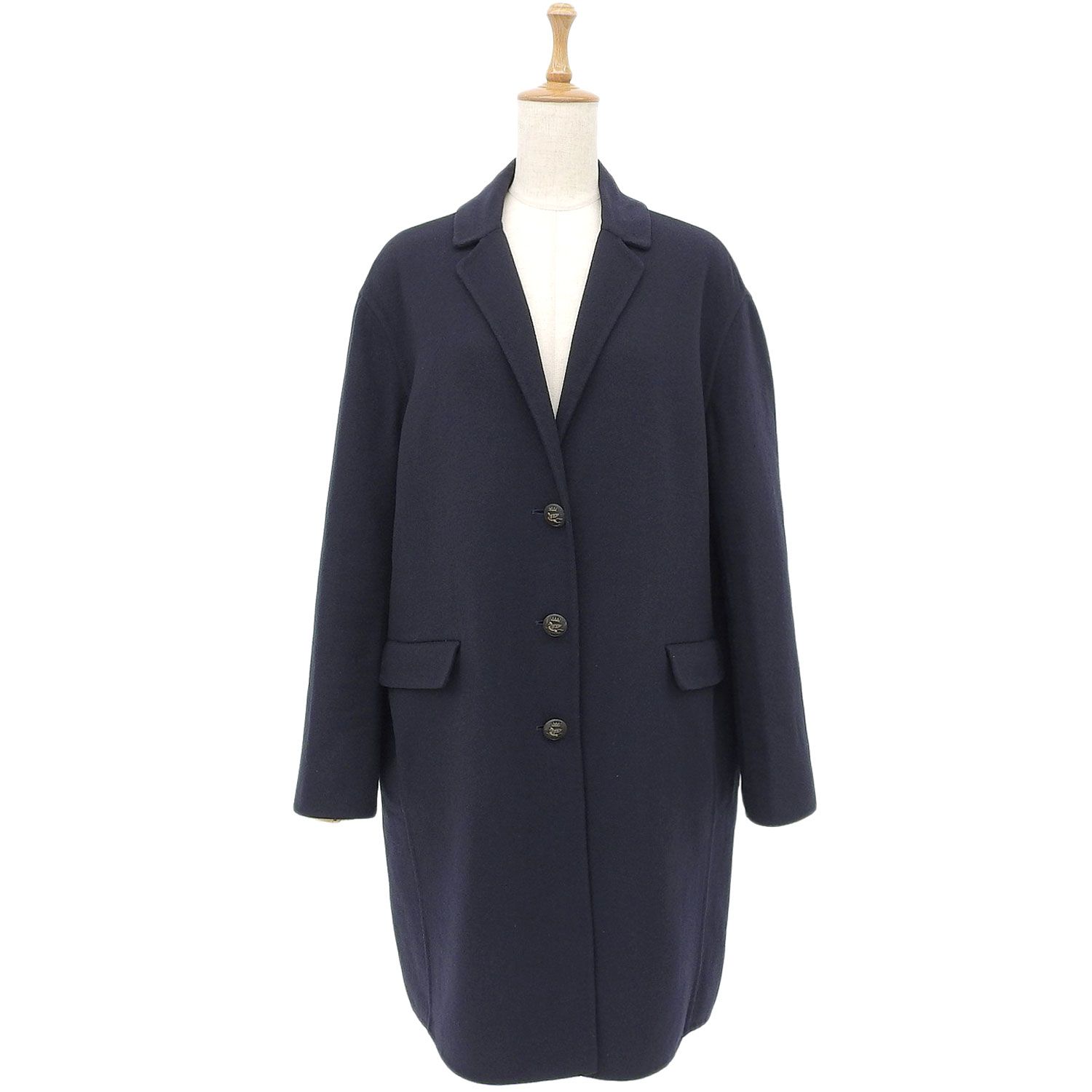 美品 エトロ ETRO コート チェスターコート ウール 無地 アウター