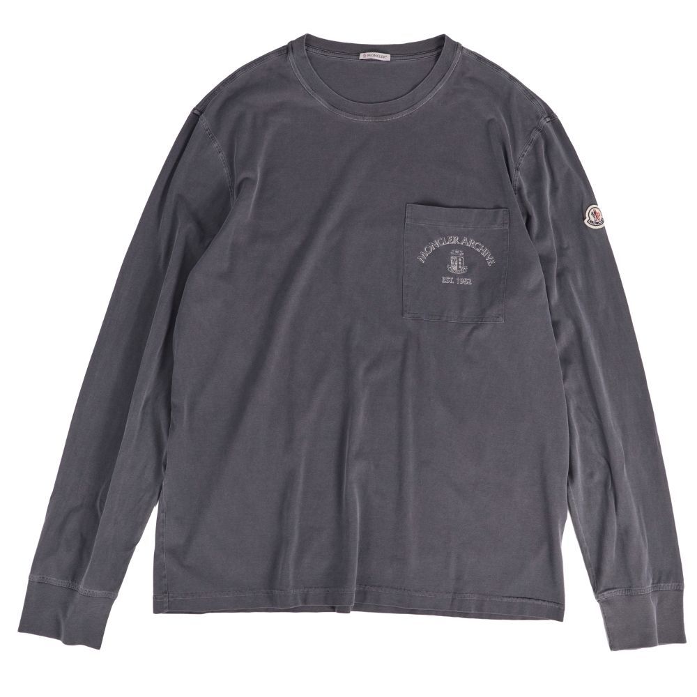 【極美品】MONCLER 長袖Tシャツ カットソー XS グレー 極美品 モンクレール MONCLER Tシャツ 2025 カットソー ロングスリ