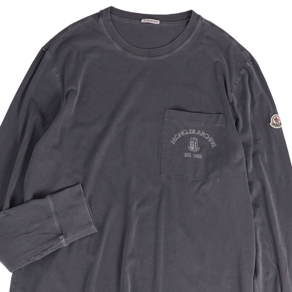 【極美品】MONCLER 長袖Tシャツ カットソー XS グレー 極美品 モンクレール MONCLER Tシャツ 2025 カットソー ロングスリ