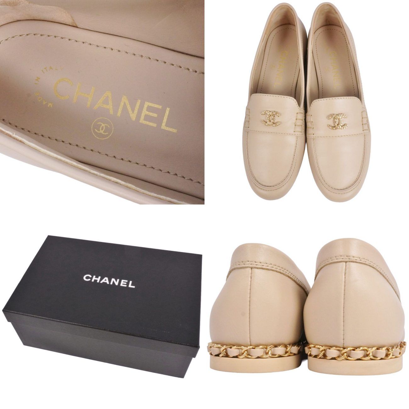未使用 シャネル CHANEL ローファー G35067 モカシン ココマーク