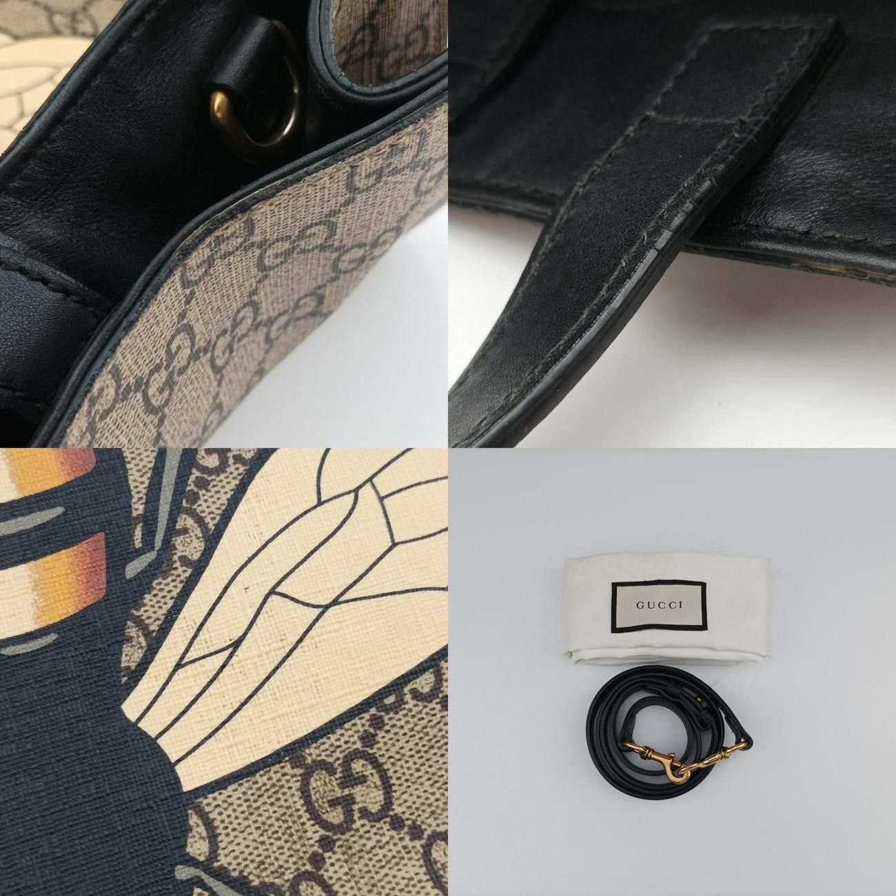グッチGucciGGスプリーム キングスネーク ベージュ×ブラック PVC