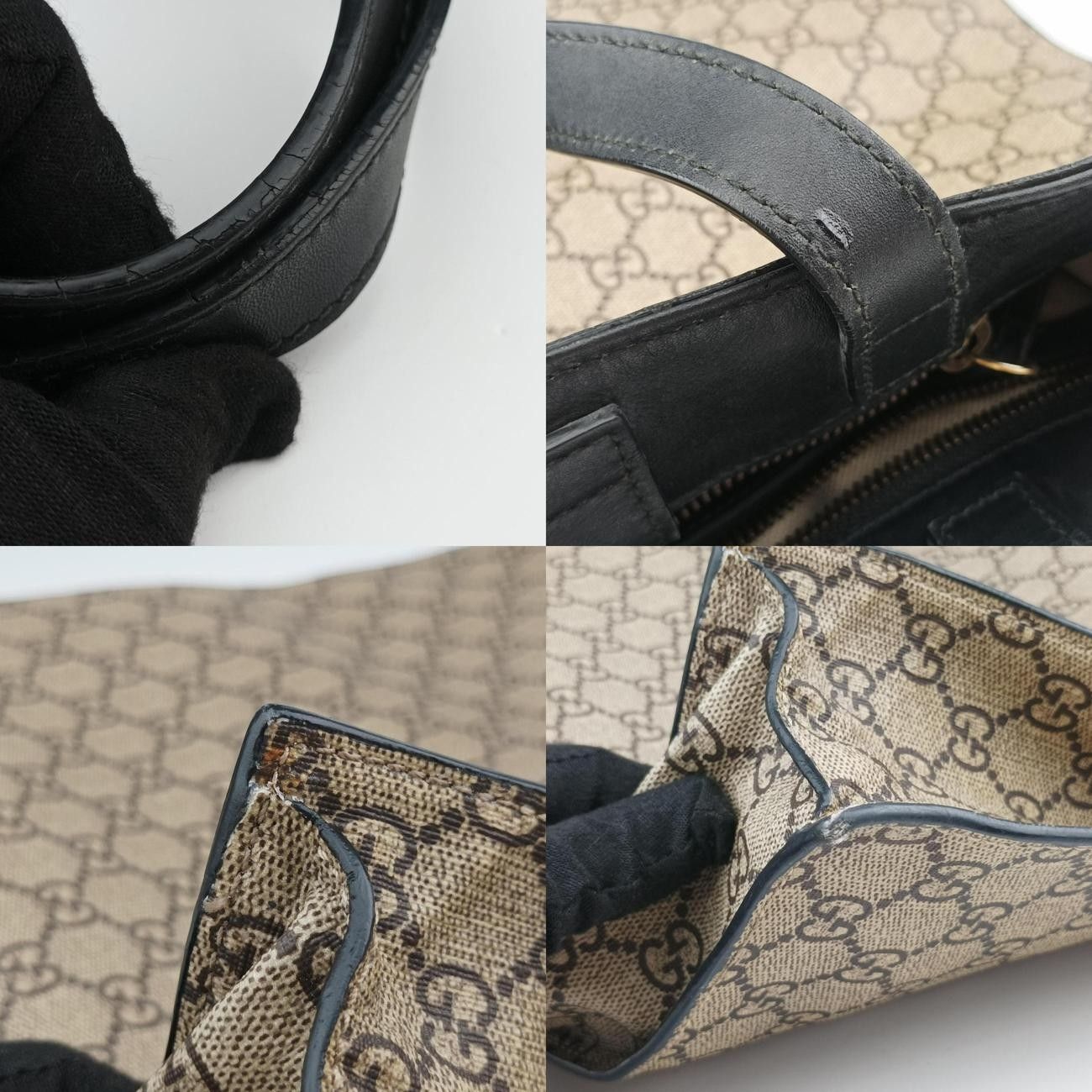 グッチGucciGGスプリーム キングスネーク ベージュ×ブラック PVC