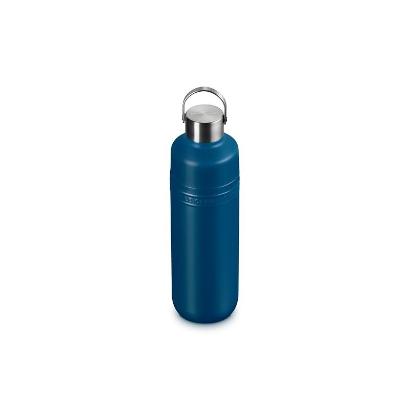 【新品】 ル・クルーゼ(Le Creuset) ボトル 水筒 大容量 1000ml ディープティール ステンレス 真空断熱 保温 保冷 広口 洗いやすい お手入れ簡単 On the Go 持ち運び 便利 1
