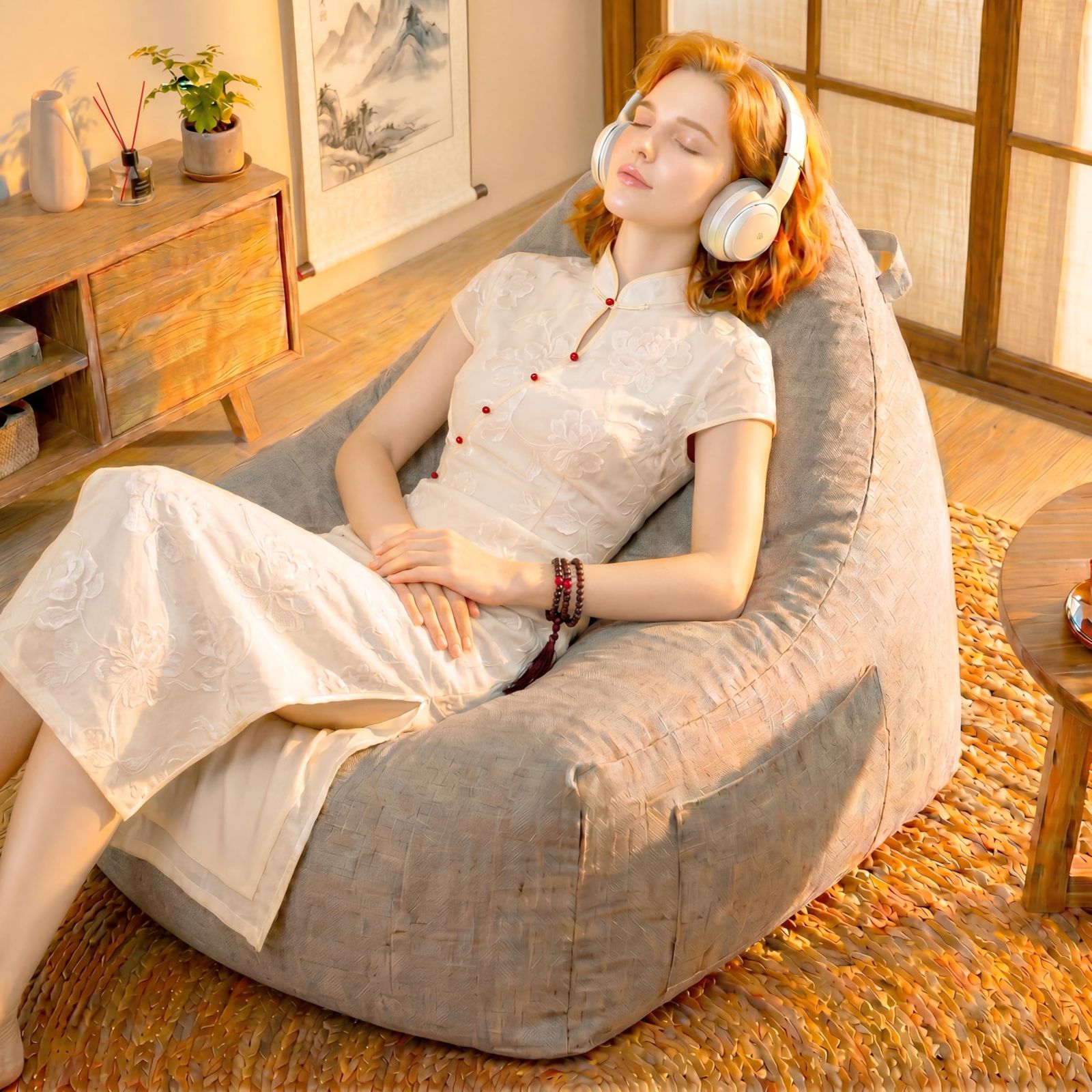 ビーズクッション 特大 100*80*80cm 三角ソファ 一人掛け 人をダメにするソファ テトラ型 フロアクッション 座椅子 軽量 背もたれ付き 取っ手付き 洗えるカバー カバー取り外し可能 へたりにくい 無臭 おしゃれ リラックス (グレ bb0b49a4
