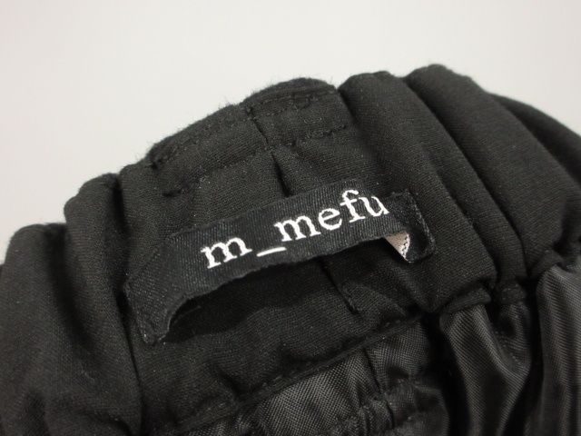 センソユニコ m_mefu ウール 切替 サルエル ストライプ 40 ブラック 黒