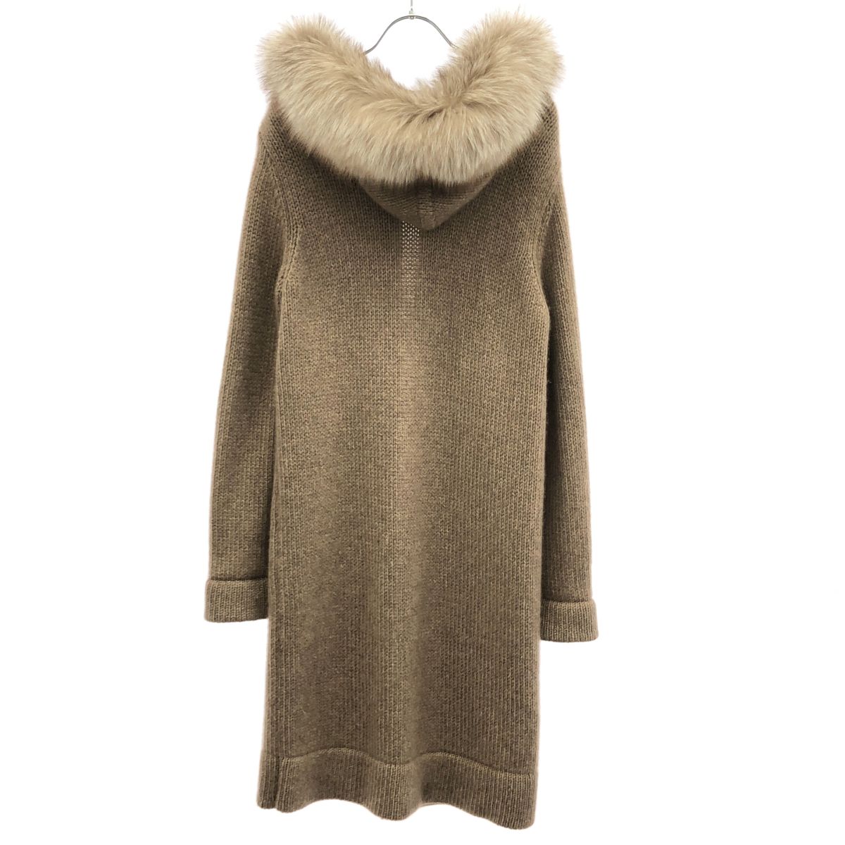 FOXEY フォクシー フォックスファーフーデッドカシミヤニットコート