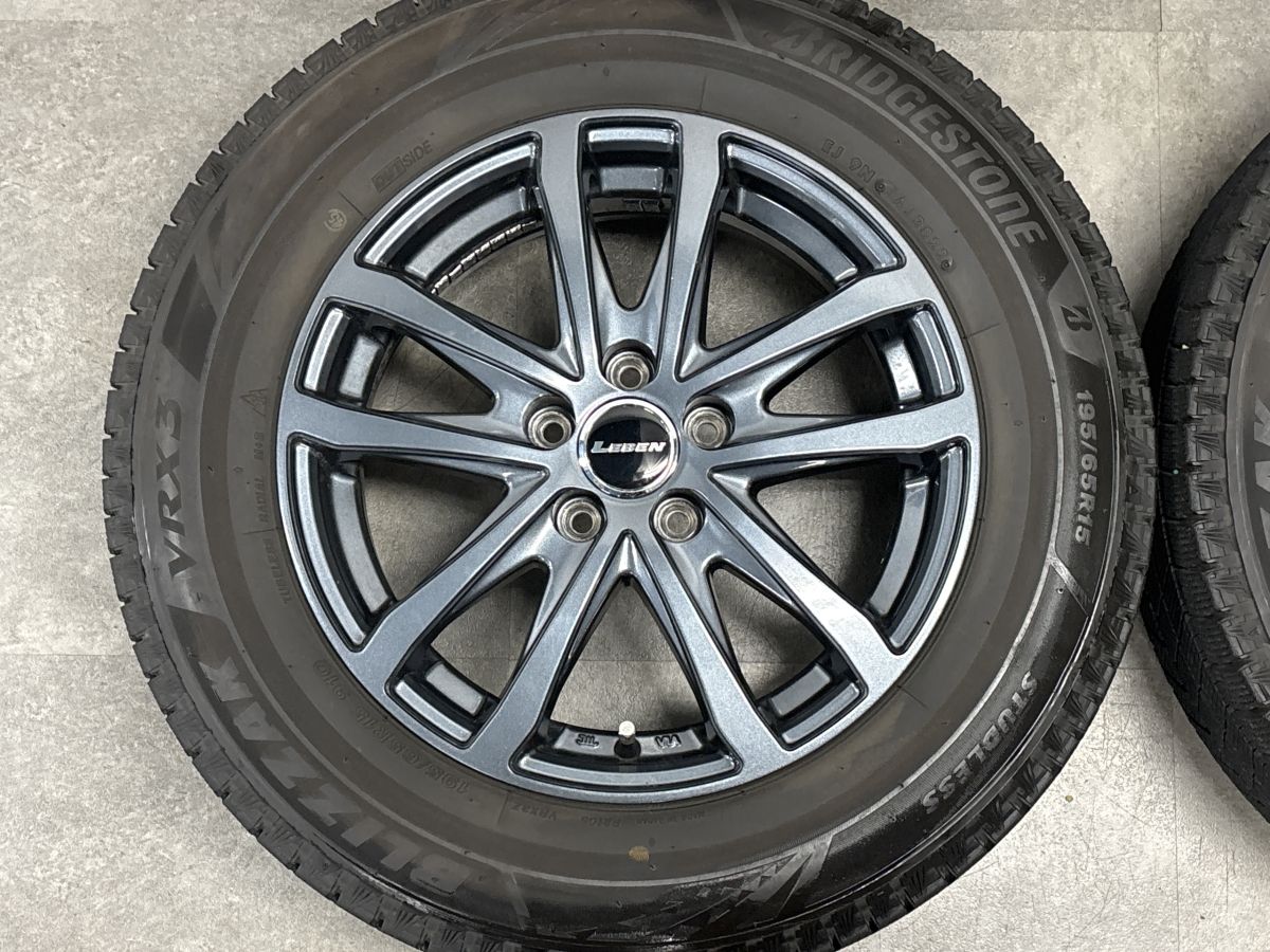 バリ溝 VRX3付】LEEBEN 15in 6J +43 PCD100 ブリヂストン ブリザック