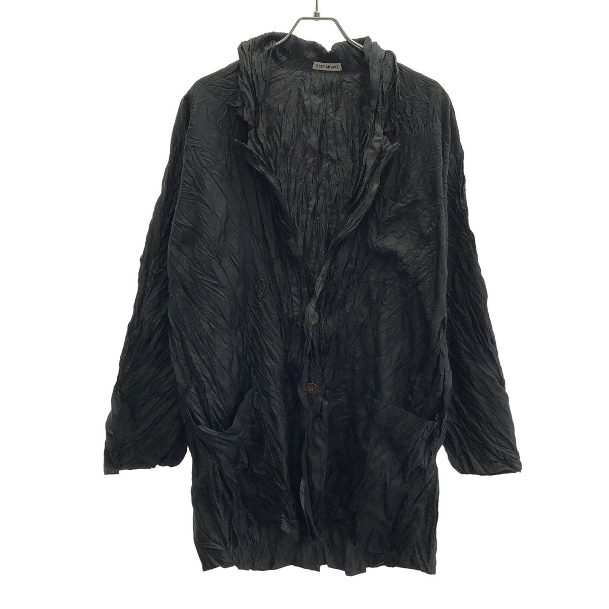 ISSEY MIYAKE イッセイミヤケ シワプリーツジャケット IM33-FD901 ブラック M