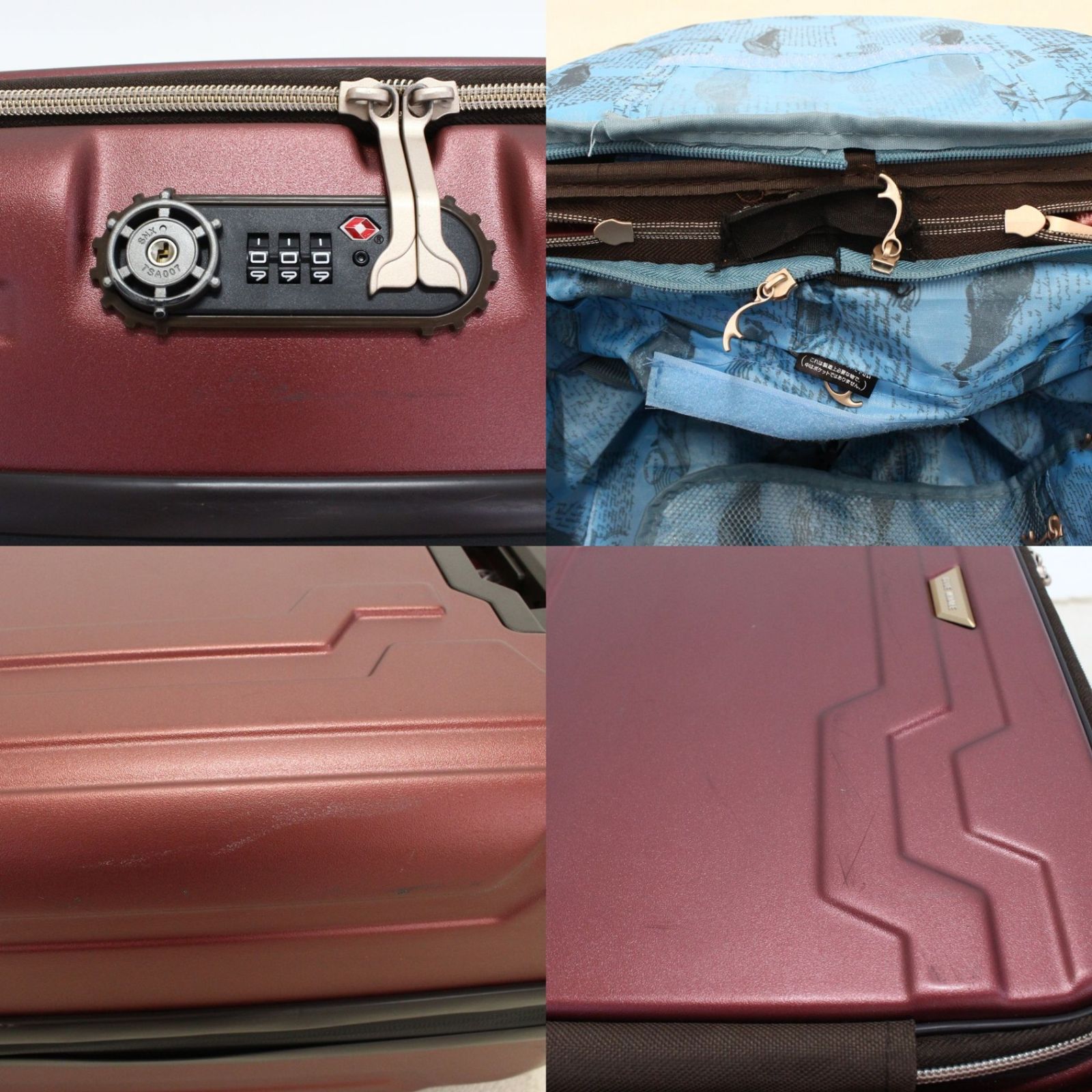 [中古] [1-3泊向けサイズ]LEGEND WALKER 5205 ブルーホエール 37L/拡張時48L ハードスーツケース 5205-48-wr ワインレッド【可(C)】 1-3泊向けサイズ]LEGEND WALKER 5205 ブルーホエール 37L/拡張時48L