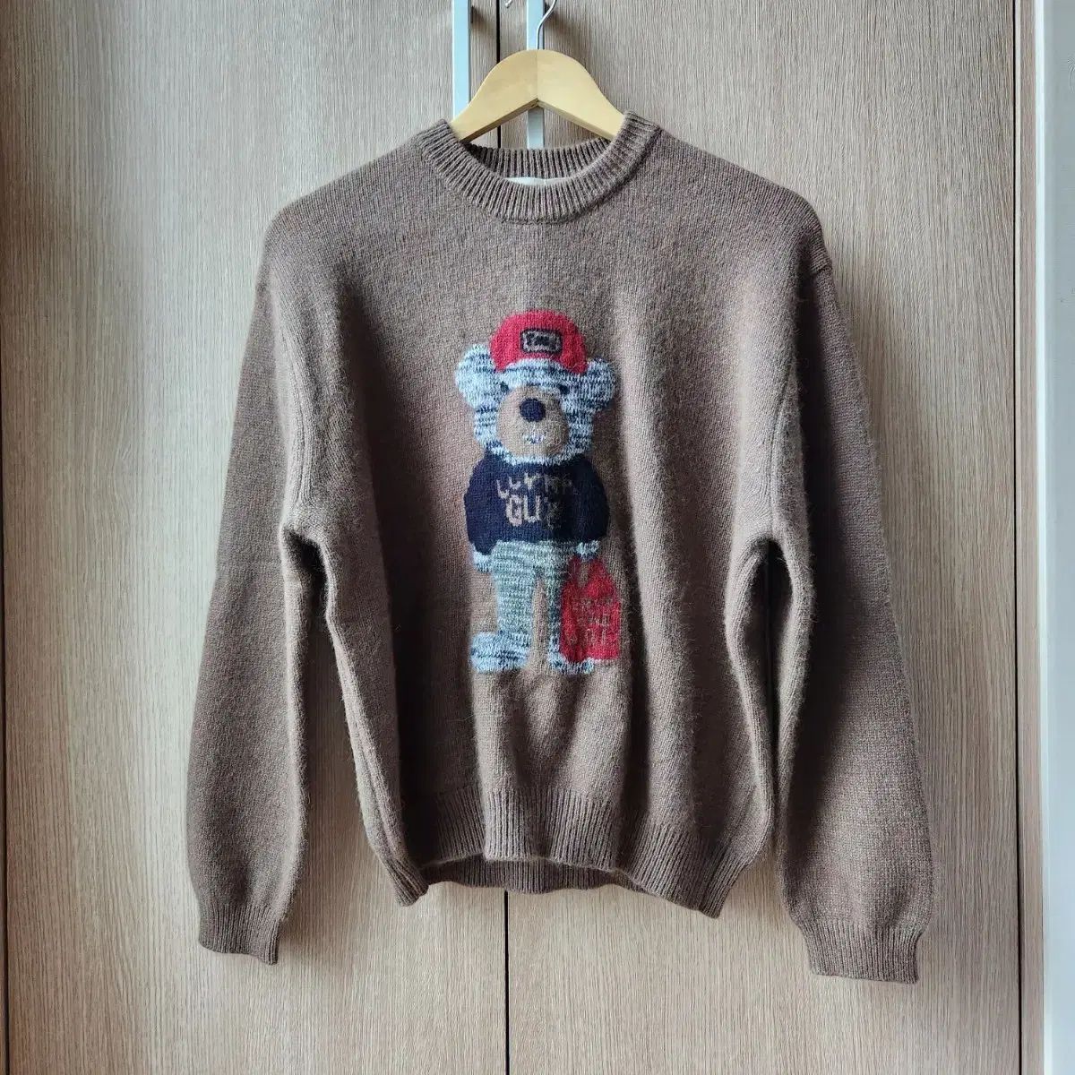 ハイクオリティ ヴィンテージ ムード クマ ウールニット (brown)
