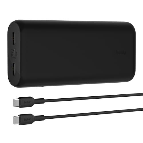 【迅速に発送】Belkin 3C対応 CCC 大容量20000mAh 5V3A 最大20W PD高速充電対応 iPhone 17,16?12対応 Android対応 3台同時充電 3ポート(USB-Cx1 USB-Ax2) 軽量&コンパクト c1eac673