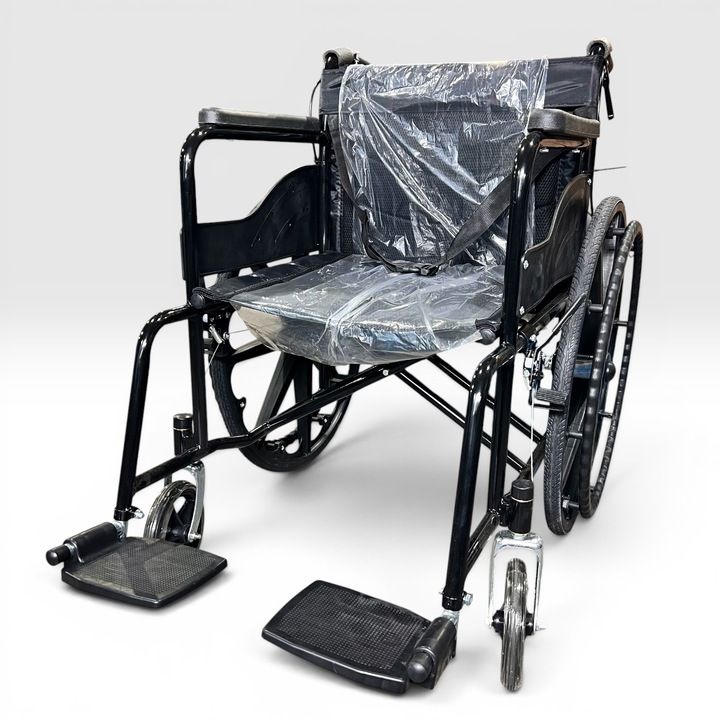 【新品未使用】介助式折りたたみ車椅子　ブラック 開封済・未使用品】車椅子 介助式・自走式 軽量 折りたたみ 介助