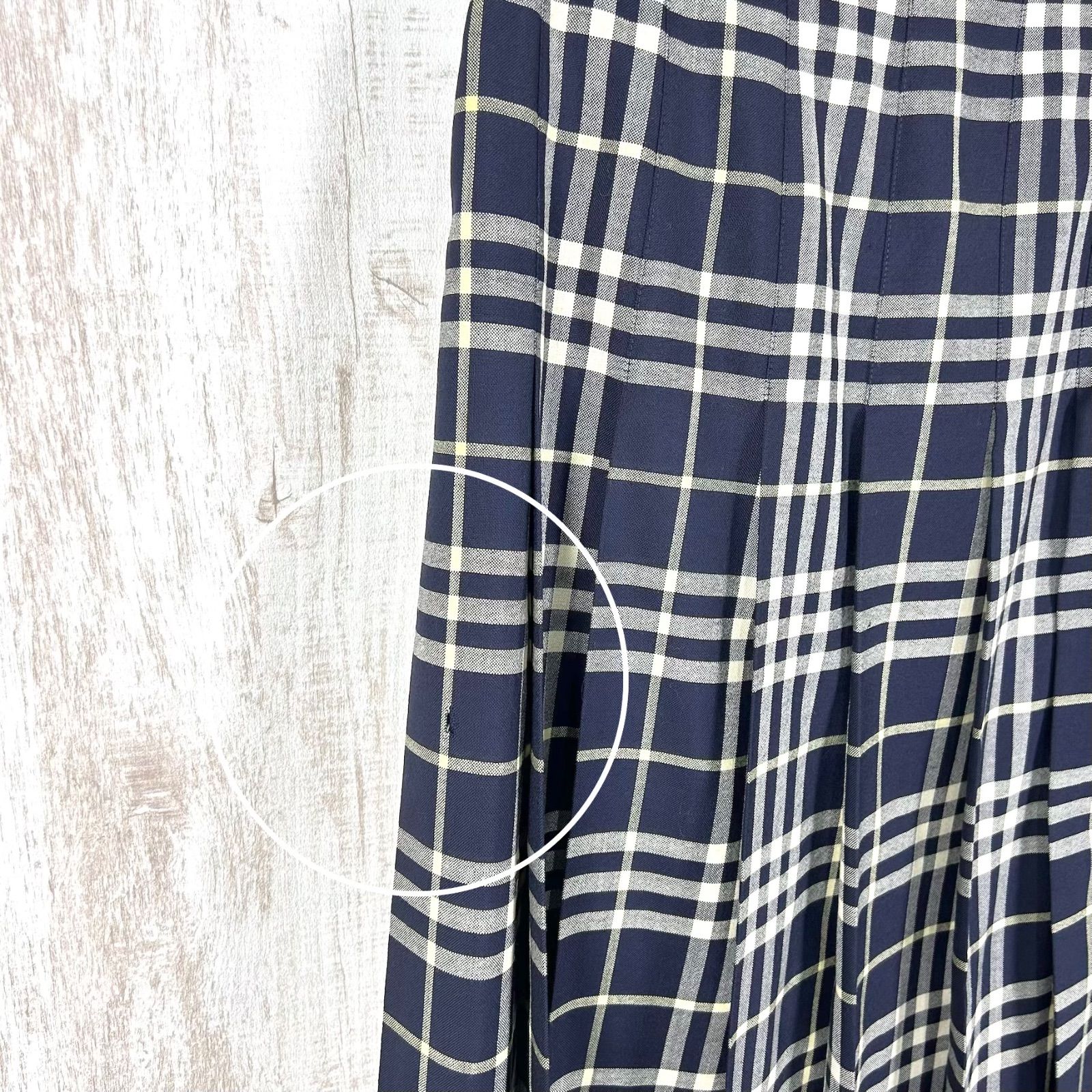 美品 バーバリー プリーツ ロングスカート ニューウール ノバチェック M BURBERRY LONDON バーバリーロンドン ノバチェック ウール ベルト付き