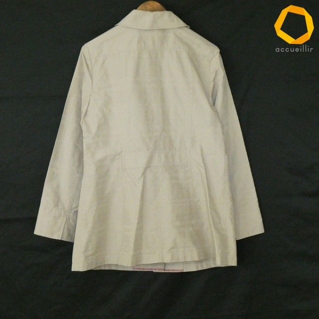 a ハナエモリ HANAEMORI コート 38 ベージュ ハーフコート 長袖 無地 