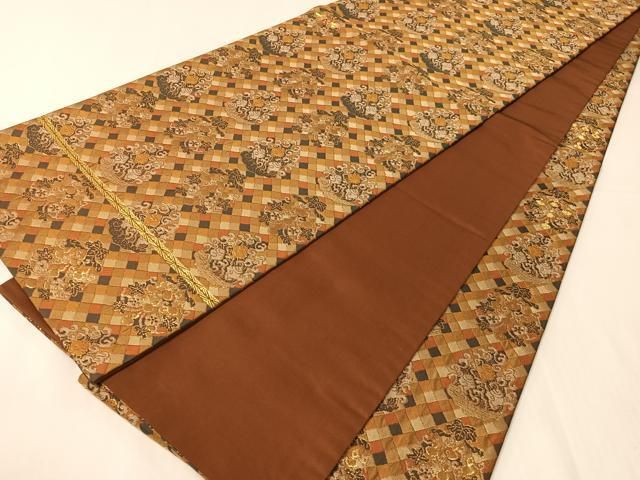 平和屋着物○龍村晋謹製 全通柄袋帯 名物大蔵錦 純金箔 正絹 逸品