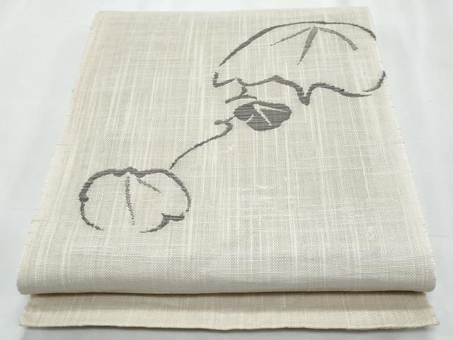 平和屋着物＊夏物　八寸名古屋帯　枝葉文　正絹　逸品　CABJ4569fb 16,848円