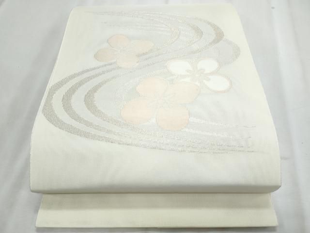 平和屋着物＊夏物　八寸名古屋帯　流水舞花文　正絹　逸品　CABJ4610fb