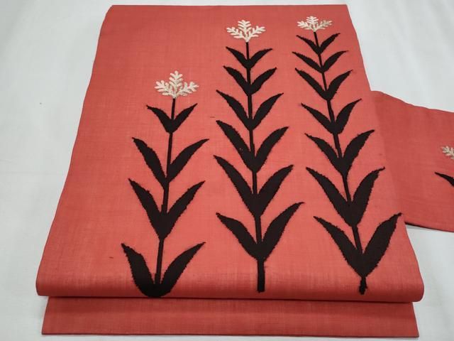 平和屋着物＊夏物　九寸名古屋帯　枝花文　金糸　麻　逸品　CABJ4627fb 12,922円