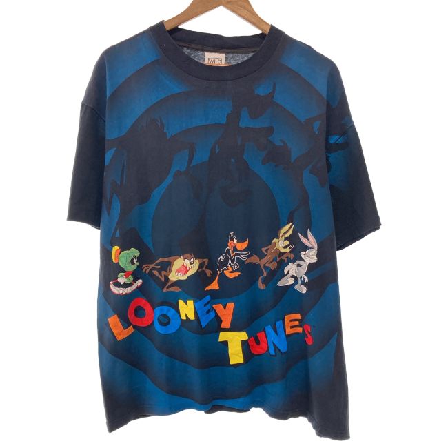 【中古】　WILDOATS　Tシャツ　90s vintage　90年代　OLD　半袖　トップス　クルーネック　ルーニー テューンズ　プリント　オーバーサイズ　USA製　古着　/7309