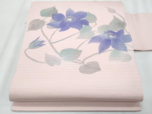 平和屋着物＊夏物　塩瀬　九寸名古屋帯　枝花文　金銀彩　正絹　逸品　CABJ4503fb