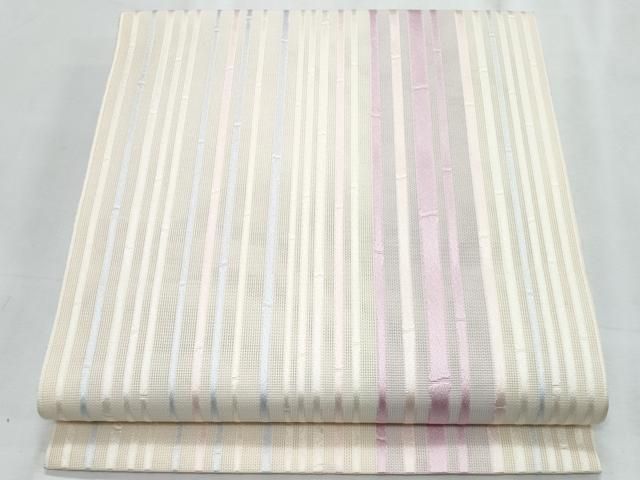 平和屋着物＊夏物　本場筑前博多織　八寸名古屋帯　竹並び　正絹　逸品　CABJ4525fb