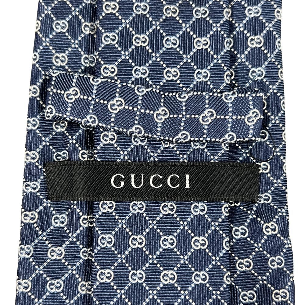 GUCCI グッチ GG柄 シルク ネクタイ ネイビー系 正規品 / 55473 - メルカリ