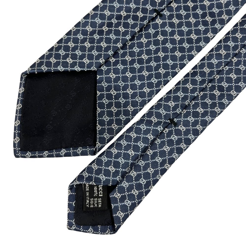 GUCCI グッチ GG柄 シルク ネクタイ ネイビー系 正規品 / 55473 - メルカリ