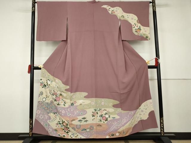 平和屋着物●訪問着　吉祥草花文　金銀彩　正絹　逸品　AABK1786cs 30,420円