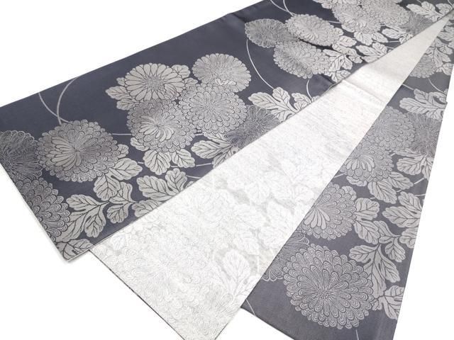 平和屋着物●両面　全通柄袋帯　菊　正絹　逸品　未使用　CABI0306hy
