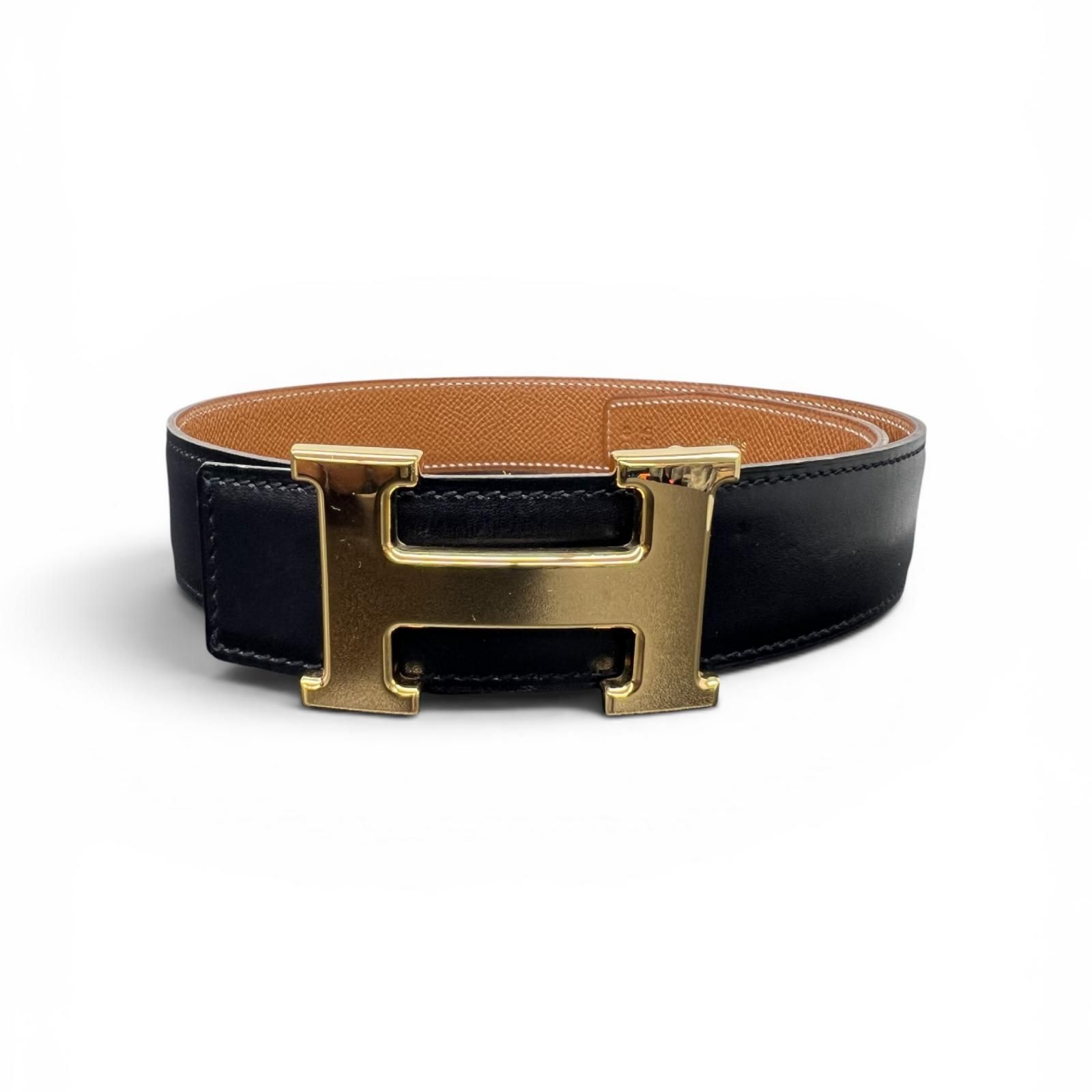 【美品】エルメス コンスタンス ベルト 65 リバーシブル 黒 茶色 ゴールド HERMES 極美品 エルメス コンスタンス Hベルト リバーシブル 〇X刻印