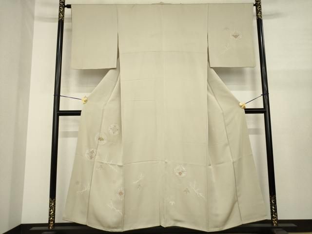 平和屋着物●訪問着　駒刺繍　七宝花文　金彩　やまと誂製　正絹　逸品　AABJ1466ck