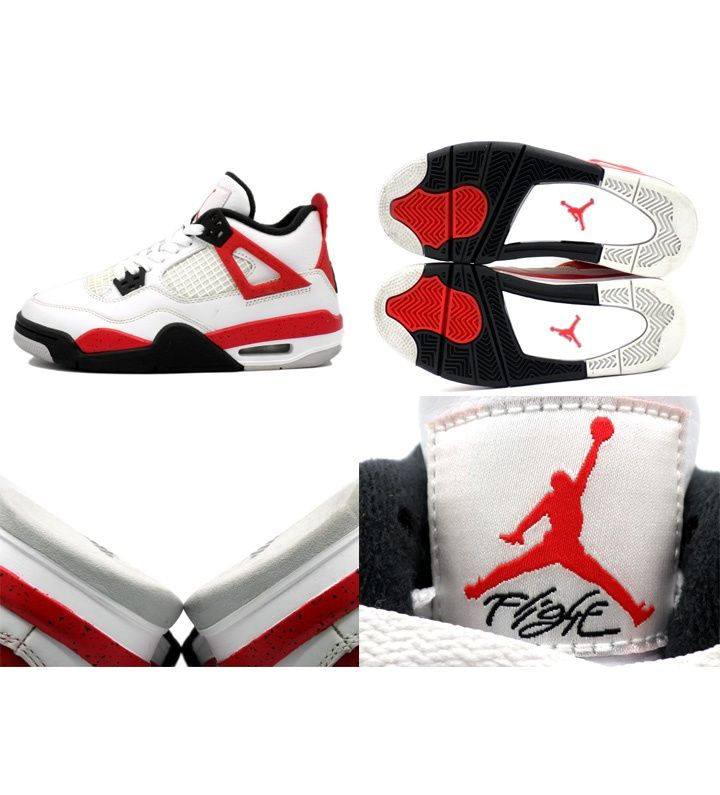 ナイキ NIKE 【 GS AIR JORDAN 4 RETRO Red Cement 408452 161 】 GS