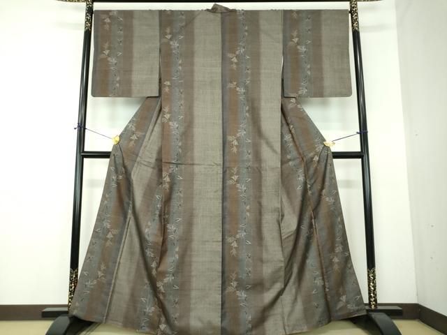 平和屋着物○本場大島紬 9マルキ 更紗花間道 正絹 逸品 DABF7494ps