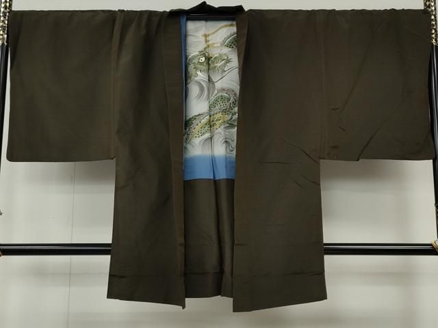 平和屋着物●男性　紬　アンサンブル　涅色　キングサイズ　正絹　逸品　CABH2599ut 平和屋着物○男性 紬 アンサンブル 涅色 キングサイズ 正絹 逸品