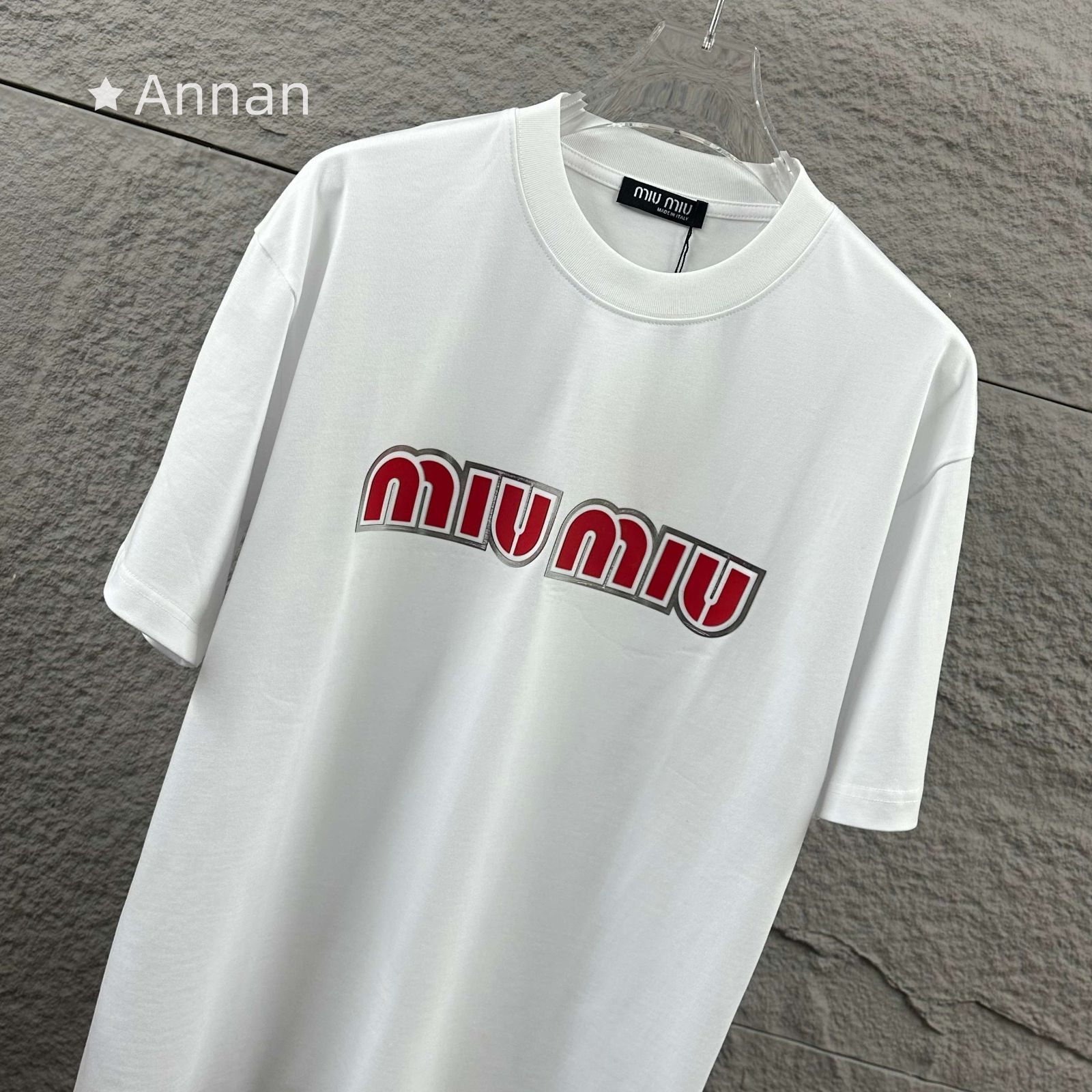 超極SSS美品 良品MIUMIU ミュウミュウ Tシャツ 半袖 夏服 トップス