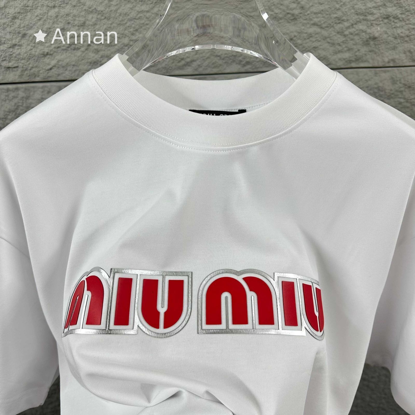 超極SSS美品 良品MIUMIU ミュウミュウ Tシャツ 半袖 夏服 トップス