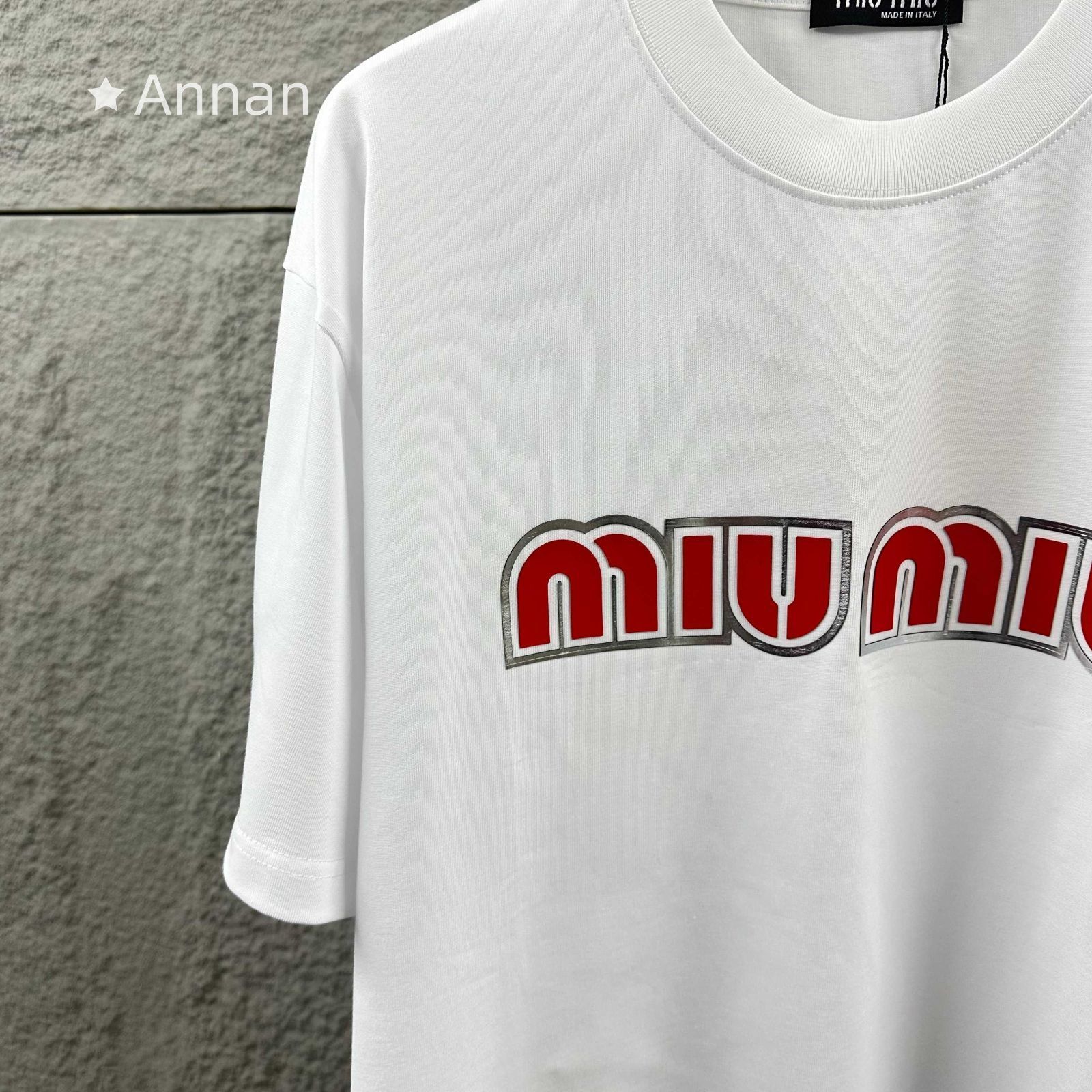超極SSS美品 良品MIUMIU ミュウミュウ Tシャツ 半袖 夏服 トップス