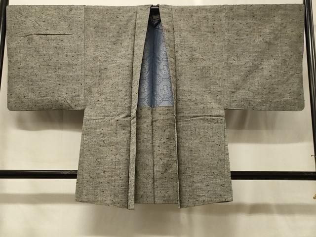 平和屋着物＃男性　羽織　ひげ紬　霞文　正絹　逸品　CABG8193in