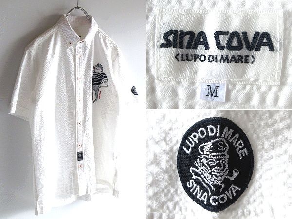 SINA COVA シナコバ 船長刺繍 ロゴワッペン 半袖 コットン シア
